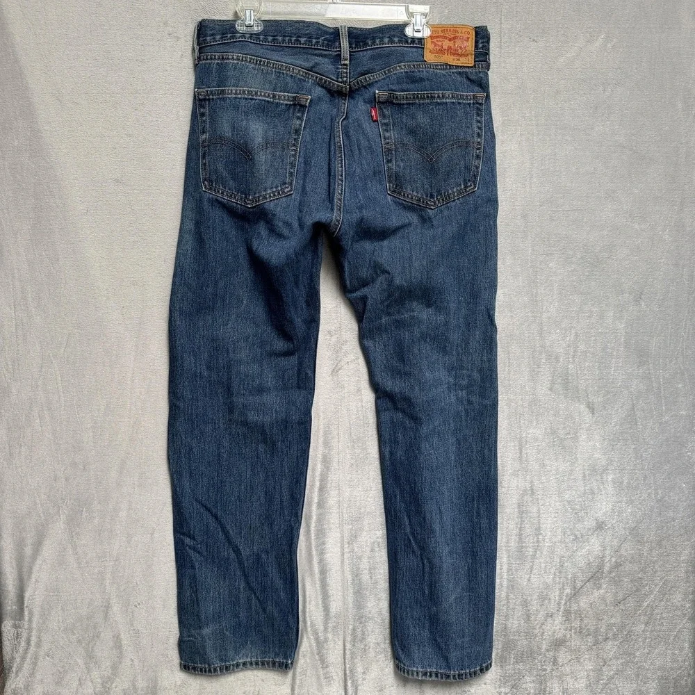 Levis 505 Jeans Mens 36x32 Blue Medium Wash Straight Denim Regular Fit Cotton‎